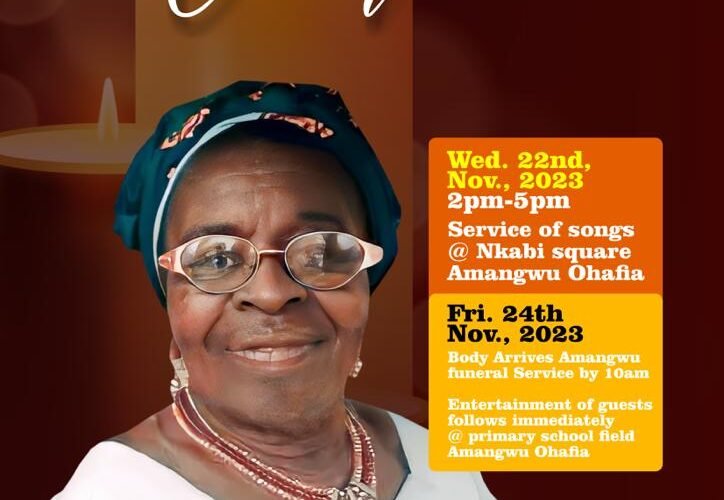All Roads Lead To Amangwu Ohafia As Isi Bu Mba Buries Mom Chief(Mrs) Eke Kalu Ugba(Nneoha 1 Of Amangwu Ohafia) Today Friday, 24 November 2023 (See Details Inside)