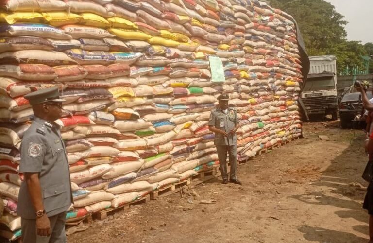 Nigeria Customs Services Seize Nine Trailer Loads Of Rice, Others In Ogun State