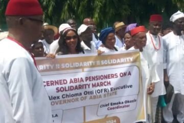 Abia Pensioners In Solidarity March, Thank Gov Otti For Pension Arrears, Full Monthly Payments
