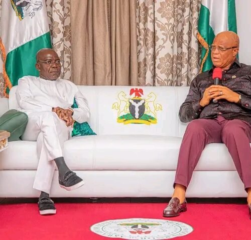 Governor Alex Otti Pays Condolence Visit To The Governor Of Akwa Ibom State, Pastor Umo Eno