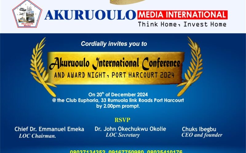 Port Harcourt To Quake This December As AkuruoUlo International Conference Holds In Grand Style