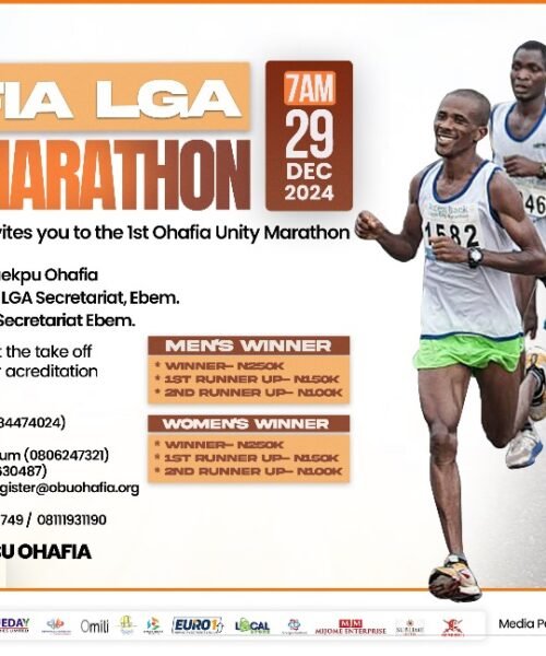 OBU OHAFIA Holds Ohafia LGA Unity Marathon 2024 On 29th December (Read Details)