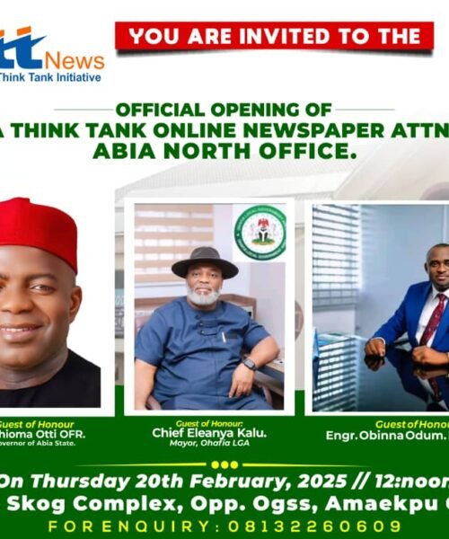 Abia Think Tank Online Newspaper AttNews Unveils ABIA North Office On 20th February, 2025