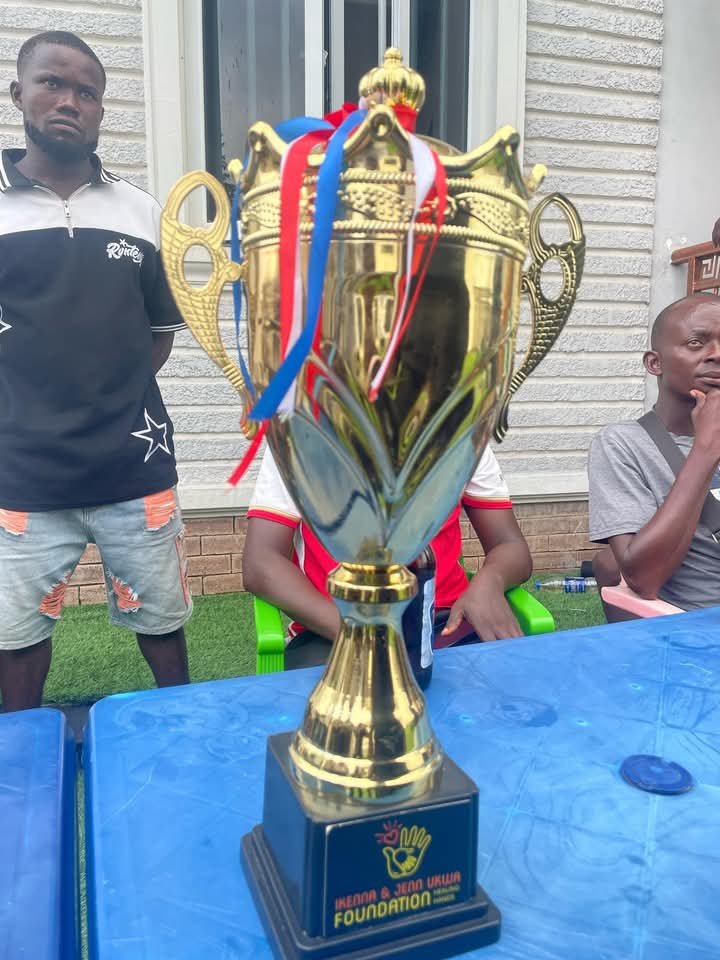 Ikenna And Jenn Ukwa Foundation Football Competition: Amaekpu FC Presents Trophy To Ikenna Nicolas Ukwa 4 FB IMG 1745242185869