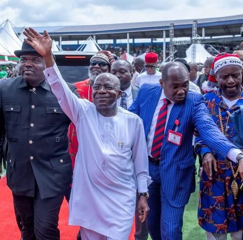 Glamour, Razmatazz As Abiriba Community Hosts Governor Alex Chioma Otti OFR In A Grand Reception Ceremony In Enyimba Township  Stadium Aba