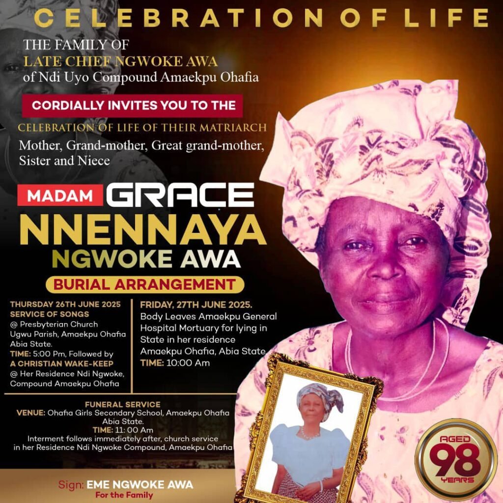 All Roads Lead To Amaekpu Ohafia As Chief Igu Ngwoke Buries Mum, Late Madam Grace Nnennaya Ngwoke Awa On 26th And 27th June, 2025 2 IMG 20250525 WA00192