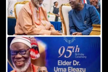 Engr. Obinna Odum Joins Governor. Alex Otti In Celebrating Asaga Ohafia Born Nonagenarian, Dr. Uma Eleazu, At 95