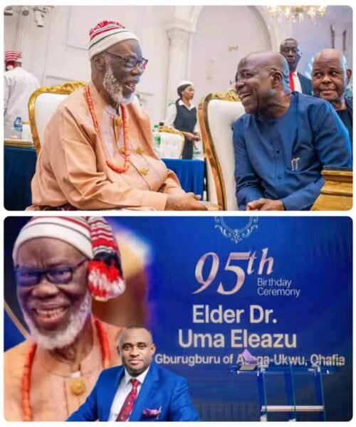 Engr. Obinna Odum Joins Governor. Alex Otti In Celebrating Asaga Ohafia Born Nonagenarian, Dr. Uma Eleazu, At 95