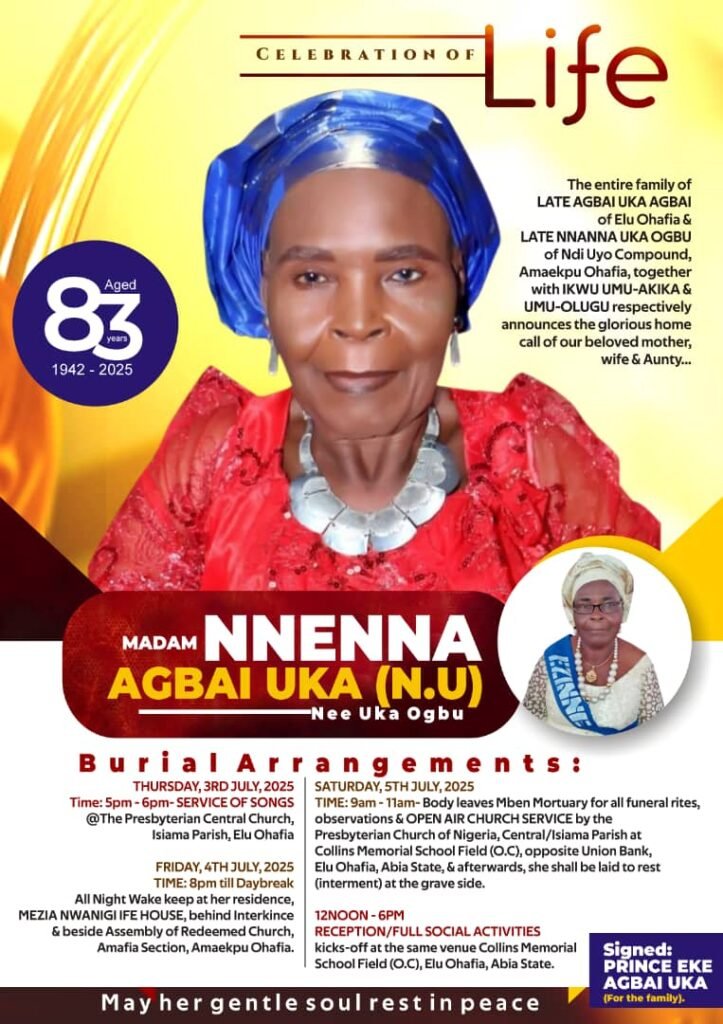 Ochiagha Benjamin Uka (MEZIA NWANIGI IFE) Buries Mum Madam Nnenna Agbai Uka This Weekend 4th and 5th July, 2025 3 IMG 20250622 WA00171