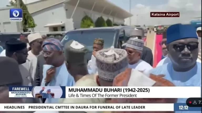 Sanwo-Olu, Abiodun, Dangote, Niger Republic PM Arrive Katsina For Buhari’s Burial