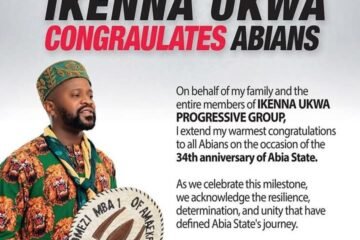 Abia @ 34: Ikenna Ukwa Congratulates Abians