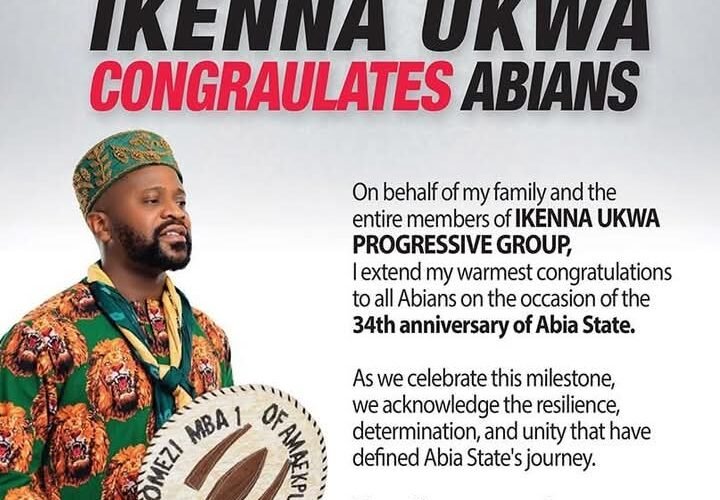 Abia @ 34: Ikenna Ukwa Congratulates Abians