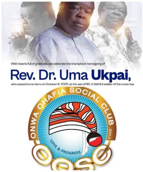 Onwa Ohafia Social Club Mourn The Demise Of God’s Own General Rev. Dr. Uma Ukpai