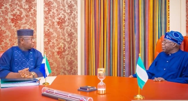 Tinubu, Sierra Leone President In Closed Door Meeting