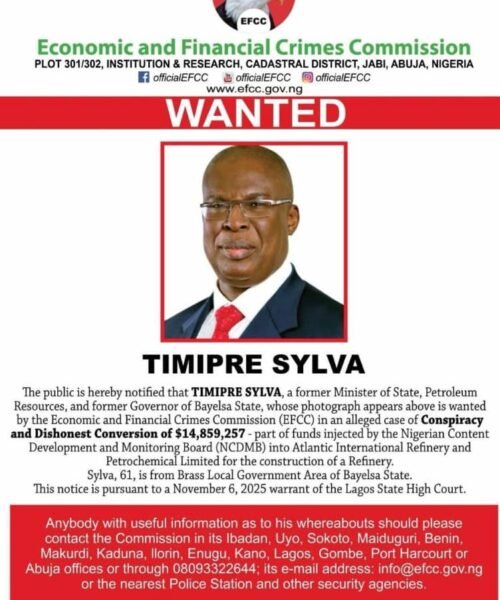 EFCC Declares Ex-Bayelsa Governor Timipre Sylva Wanted