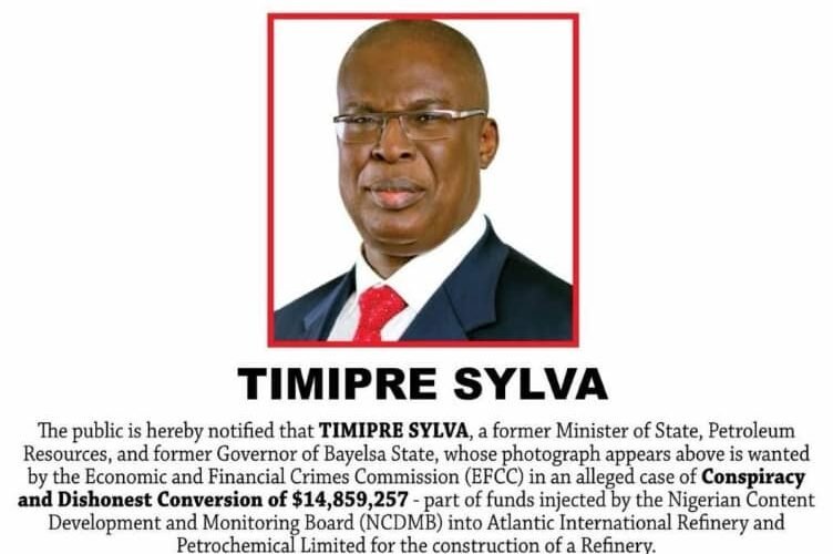 EFCC Declares Ex-Bayelsa Governor Timipre Sylva Wanted