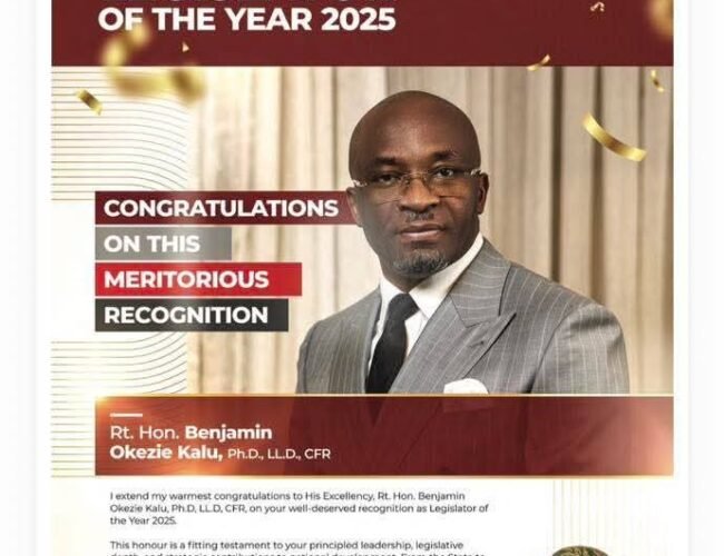 Leadership News Legislator Of The Year 2025: Ikenna Ukwa Felicitates Deputy Speaker Benjamin Kalu