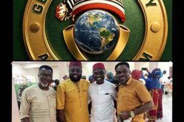 Bishop James Okocha, President Of Global Igbo Unity And Peace Forum, Other Members Celebrate Mazi Chucks Nwosu Ph.D At His Inauguration As Newly Elected President General Of Abia Towns Union Association In Lagos