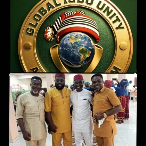 Bishop James Okocha, President Of Global Igbo Unity And Peace Forum, Other Members Celebrate Mazi Chucks Nwosu Ph.D At His Inauguration As Newly Elected President General Of Abia Towns Union Association In Lagos