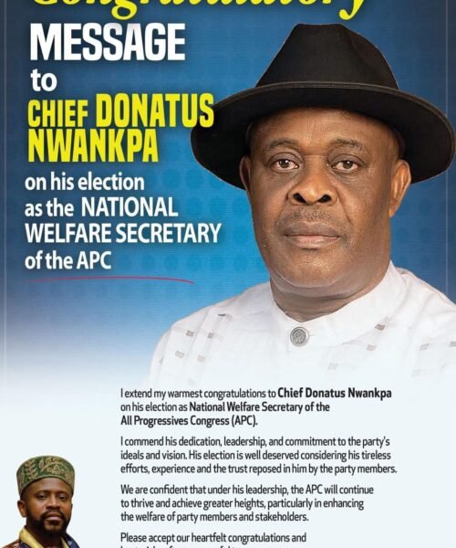 Ikenna Ukwa Fetes Donatus Nwankpa On His Election As The National Welfare Secretary Of APC