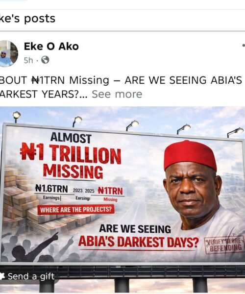 About N1Trn “Missing”? – Stop Misleading The Public On Abia’s Finances – By Prof Chukwuemeka Ifegwu Eke