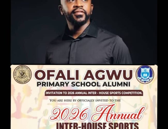 Ikenna Ukwa Will Be Special Guest Of Honour At The 2026 Ofali Agwu Primary School Annual Inter-House Sports Competition On Tuesday 24th March, 2026