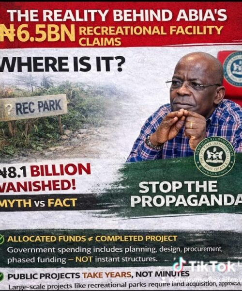 Accounting For Progress, Not Propaganda: Revisiting The N6.5bn “Recreational Facility” Narrative In Abia – By Prof Chukwuemeka Ifegwu Eke