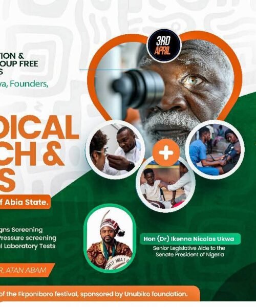 Ikenna & Jenn Ukwa Foundation & Ikenna Ukwa Progressive Group Presents Free Medical Outreach & Eye Tests In Atan Abam, Arochukwu LGA