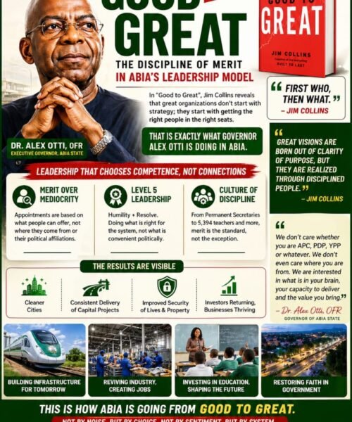 From Good To Great: The Discipline Of Merit In Abia’s Leadership Model – By Prof Chukwuemeka Ifegwu Eke