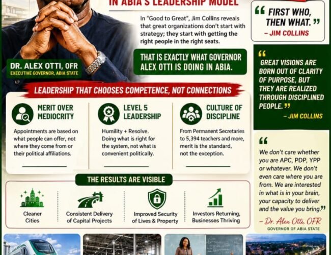 From Good To Great: The Discipline Of Merit In Abia’s Leadership Model – By Prof Chukwuemeka Ifegwu Eke