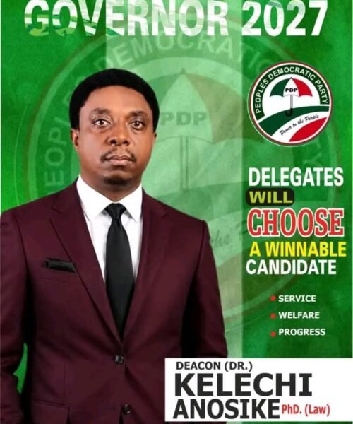 Dr. Kelechi Anosike Emerges Winner Of The Abia State PDP Governorship Primaries, Defeating His Closest Challenger Chief John Okiyi Kalu With A Wide Margin