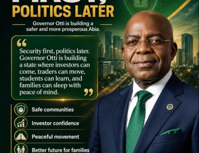 Security First, Prosperity Becomes Possible: Otti’s Foundation For A Working Abia – By Prof Chukwuemeka Ifegwu Eke