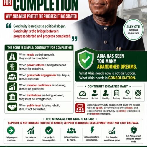 Continuity For Completion: Why Abia Must Protect The Progress It Has Started – By Prof Chukwuemeka Ifegwu Eke