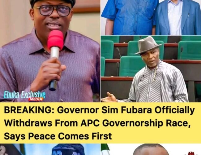 Governor Sim Fubara Officially Withdraws From APC Governorship Race, Says Peace Comes First