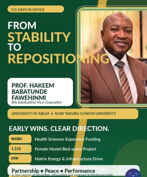155 Days Of Motion: How Professor Hakeem Babatunde Fawehinmi Is Rebranding The University Of Abuja – By Prof Chukwuemeka Ifegwu Eke