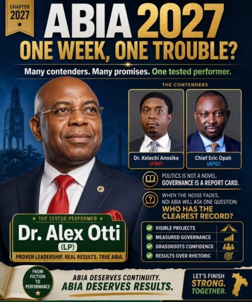 Abia 2027: One Week, One Trouble- But Otti Remains The Man To Beat – By Prof Chukwuemeka Ifegwu Eke