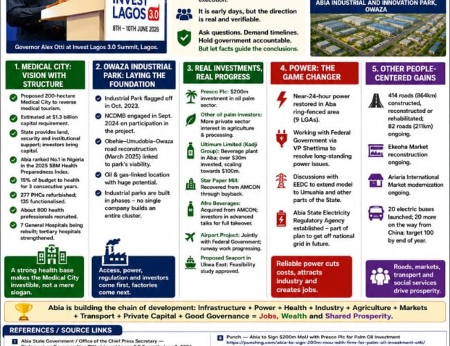 When Questions Become Conclusions: The Truth About Otti, Medical City, Owaza Industrial Park And Abia’s Investment Future – By Prof Chukwuemeka Ifegwu Eke