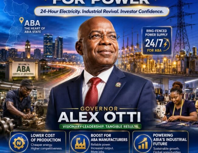 Aba Has Been Ring-Fenced From Darkness: Otti’s Quit Industrial Revolution Has Started – By Prof Chukwuemeka Ifegwu Eke