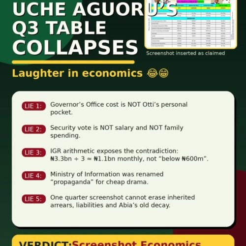 UCHE AGUORU’S LENGTHY TIRADE COLLAPSES UNDER BASIC ECONOMIC SCRUTINY — BY PASTOR PROF. CHUKWUEMEKA IFEGWU EKE