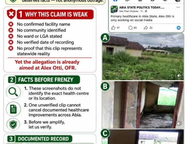 Please, Where Exactly Is This “Abia Primary Healthcare Centre”? – By Pastor Prof. Chukwuemeka Ifegwu Eke