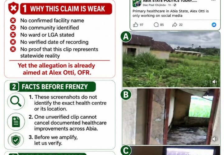 Please, Where Exactly Is This “Abia Primary Healthcare Centre”? – By Pastor Prof. Chukwuemeka Ifegwu Eke