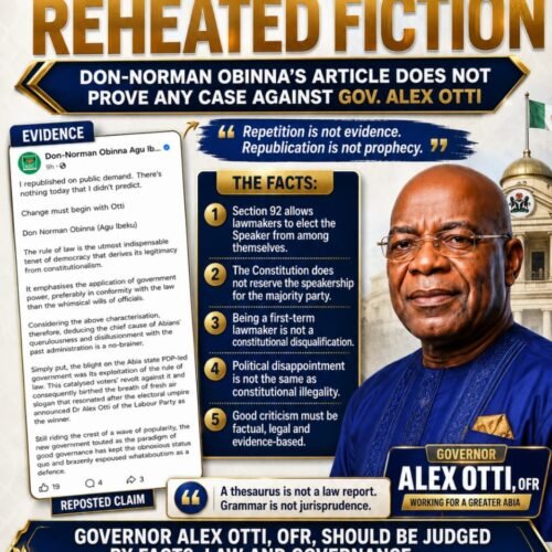 Change Must Begin With The Truth, Not With Don Norman’s Recycled Legal Fiction – Pastor Prof. Chukwuemeka Ifegwu Eke