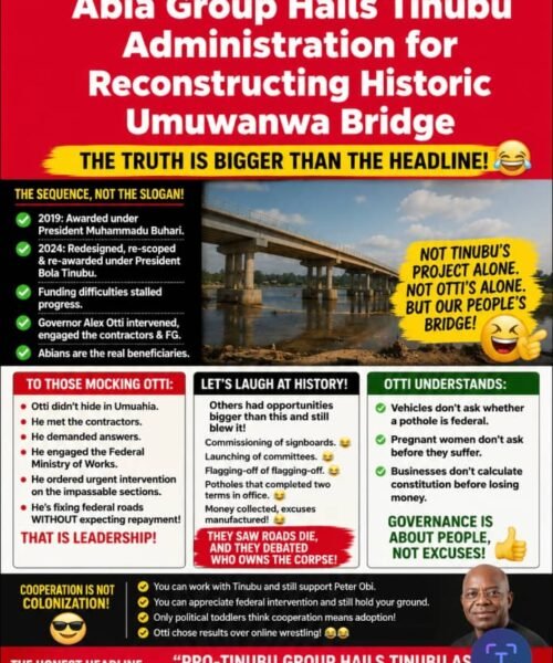 Umunwanwa Bridge: Tinubu Deserves Credit  – But Please, Don’t Delete Otti From The Story – By Pastor Prof. Chukwuemeka Ifegwu