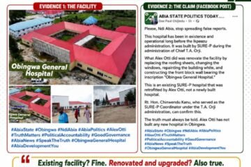 Haha! Government Is A Continum. Must A Governor Demolish An Inherited Hospital Before Renovation Will Count? – By Pastor Prof.  Chukwuemeka Ifegwu Eke