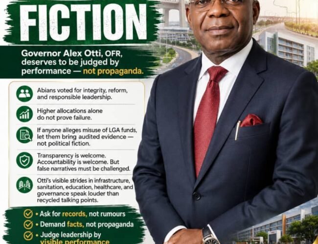 Otti And Abia LGAs: Facts Must Defeat Political Fiction -Pastor Prof Chukwuemeka Ifegwu Eke