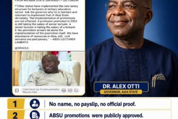 Fact-Check: The Viral ABSU Lecturers Lament” Is Anonymous, Unsubstantiated And Seriously Misleading  – By Pastor Prof Chukwuemeka Ifegwu Eke