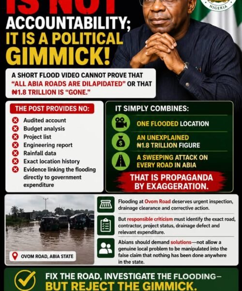 This Is Not Accountability, It Is A Political Gimmick- By Pastor Prof Chukwuemeka Ifegwu Eke