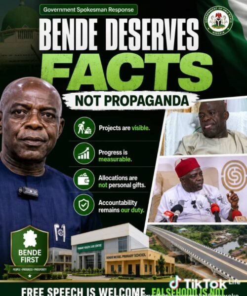 Bende Deserves Facts, Not Propaganda- By Pastor Prof Chukwuemeka Ifegwu Eke