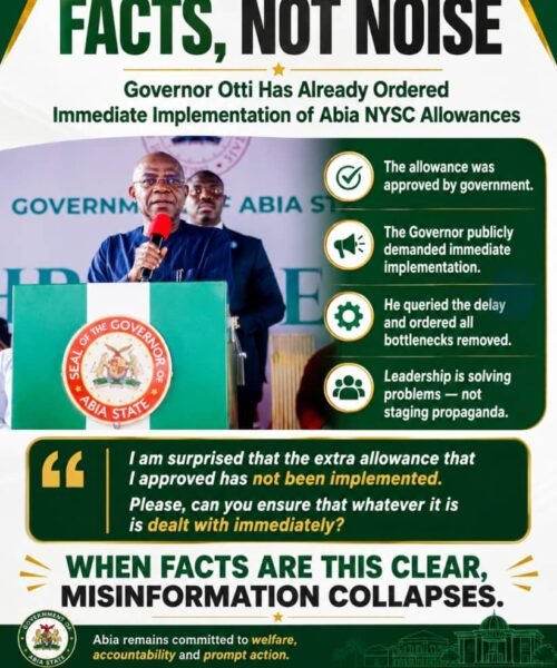 Otti, NYSC Allowances And The Politics Of Deliberate Misinformation- By Pastor Prof Chukwuemeka Ifegwu Eke