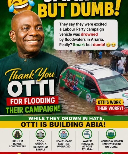 Smart But Dumb: When Political Desperation Celebrates A Flooded Vehicle- By Pastor Prof Chukwuemeka Ifegwu Eke